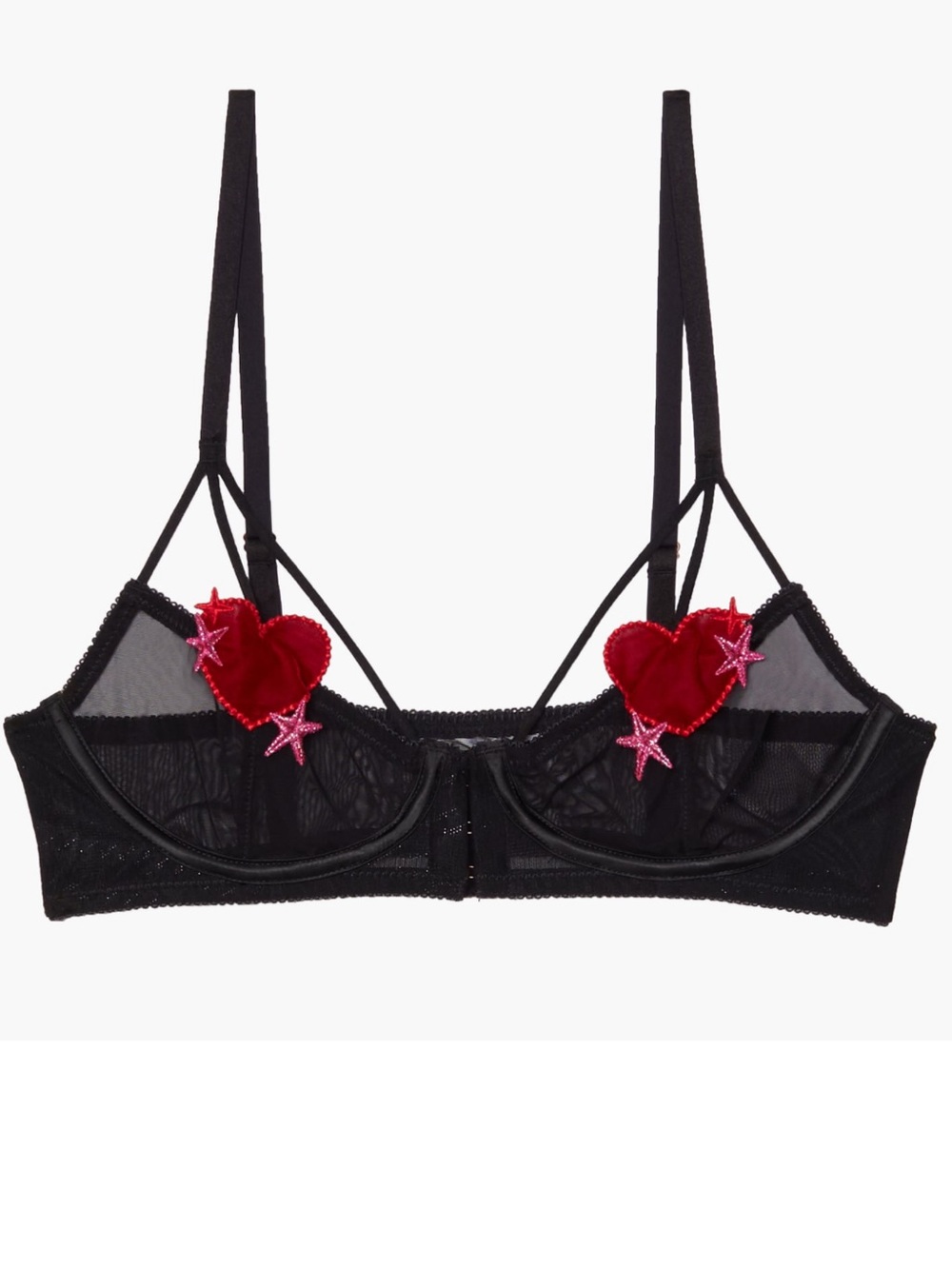 Savage x Fenty Valentines Day Hearts Half Cup Bralette Bra size 34D sexy chic
